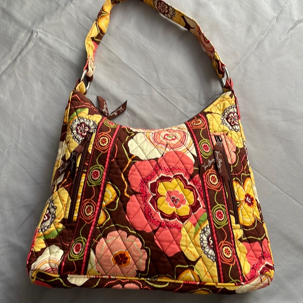 Vera Bradley shoulder bag ~ Buttercup pattern | yellow pink brown